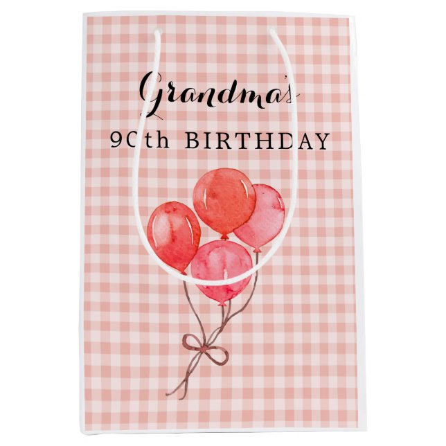 Grandma's 90th Birthday Medium Gift Bag (Front)