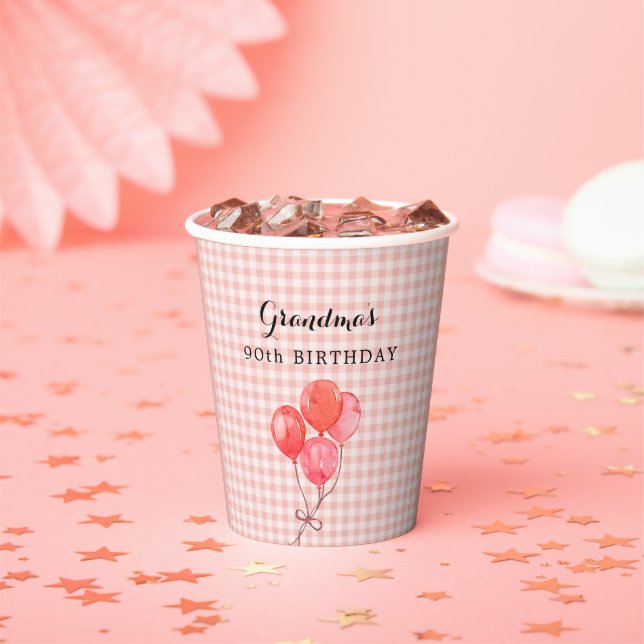 Grandma's 90th Birthday Paper Cups (Insitu)