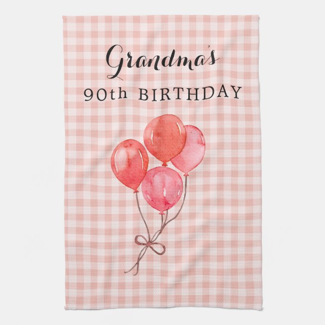 Grandma's 90th Birthday Tea Towel (Vertical)