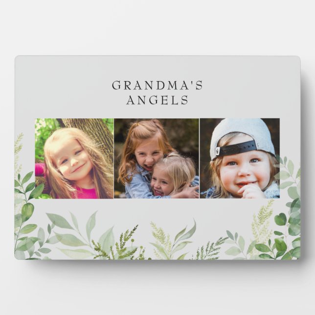 Grandma's Angels Eucalyptus Foliage 3 Photo II Plaque (Front)