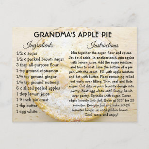 Grandma's Apple Pie Day Recipe Card