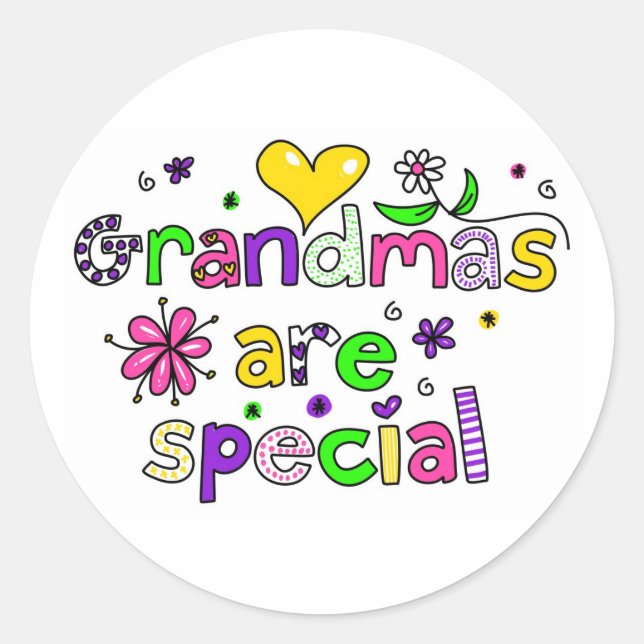 Grandmas are Special Classic Round Sticker (Front)