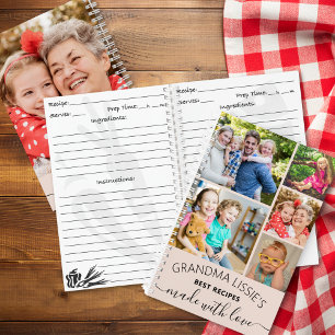 Grandma's Best Recipes Cookbook 6 Photo Collage Notebook