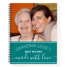 Grandma's Best Recipes Photo Cookbook Teal