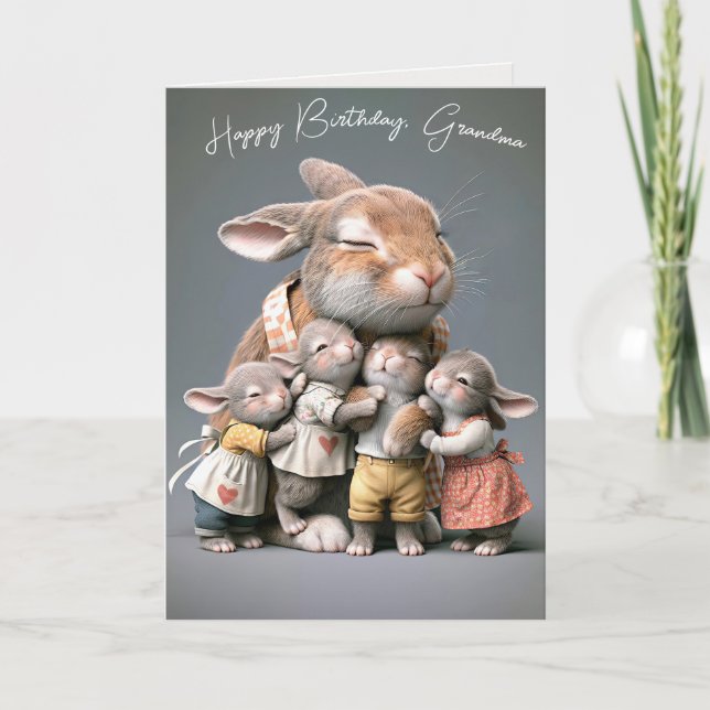 Grandma's Birthday Bunnies Card (Front)