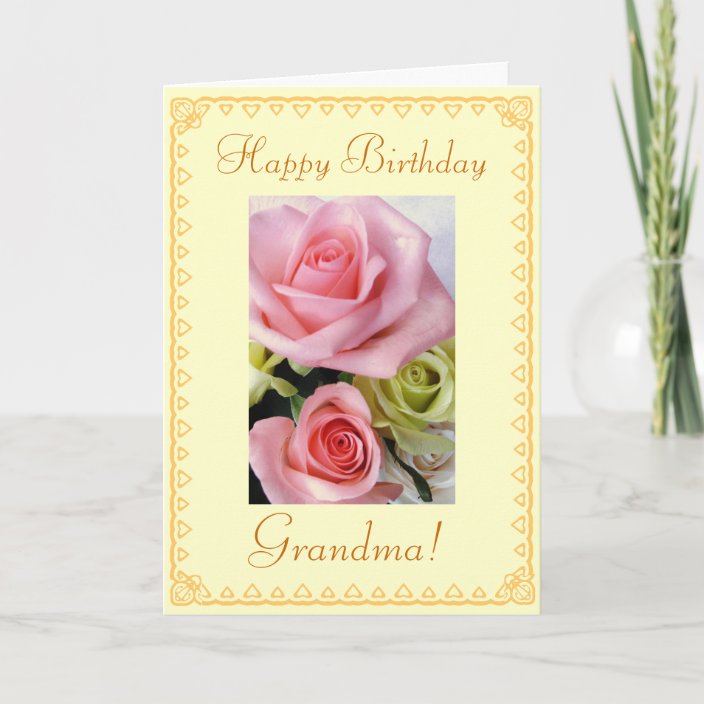 Grandma's Birthday flowers Card Zazzle.co.uk