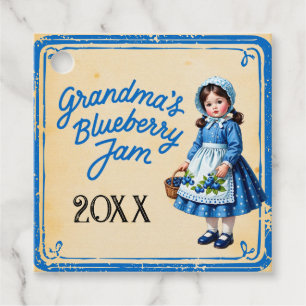 Grandma's Blueberry Jam Vintage Favour Tags