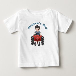 Grandmas Boy Tractor Baby T-Shirt