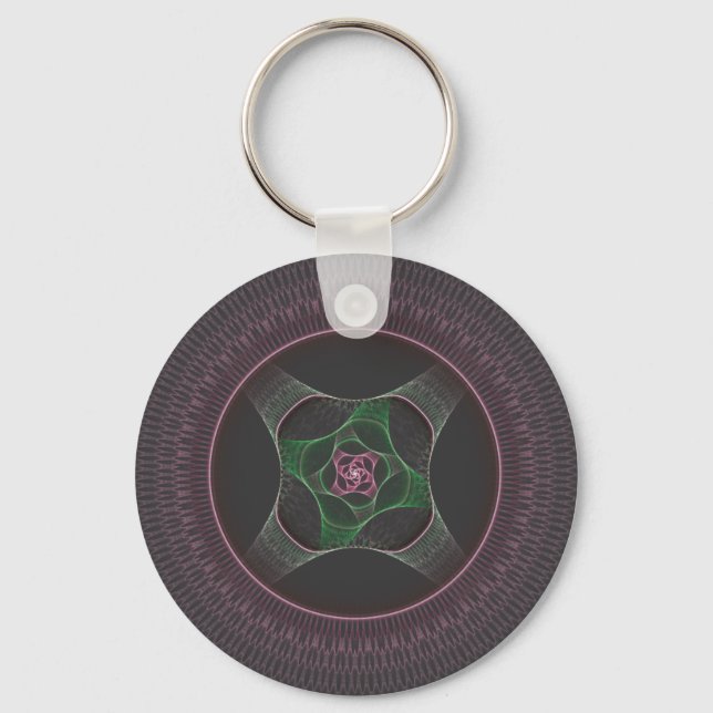 Grandma's Cabbage Rose Doily Key Ring (Front)