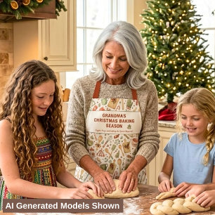 Grandma's Christmas Baking Season Pattern Custom Apron
