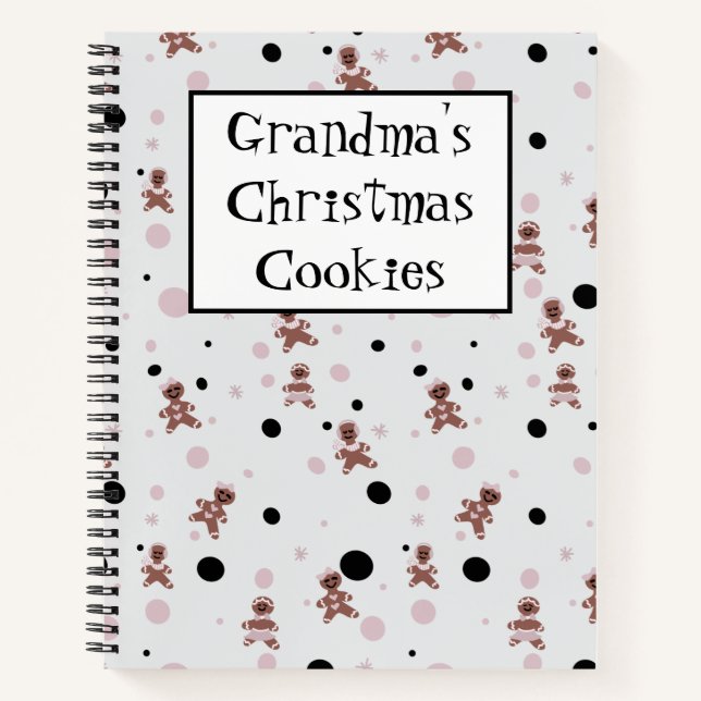 Grandma's Christmas Cookie Recipe Patterned Notebook (Front)