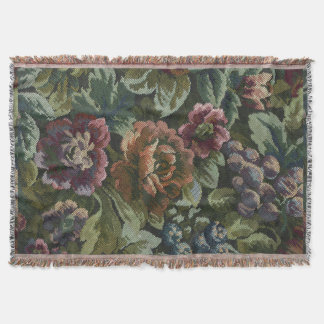 Grandma's Comfy Vintage Floral Dopp Kit Throw Blanket
