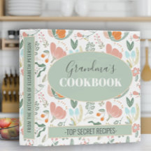 Grandmas cookbook floral retro pattern recipes