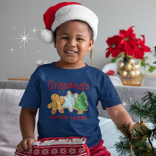Grandma's Cookie Tester Funny Christmas Cookie T-Shirt (Available in multiple types of apparel, colors and sizes. )