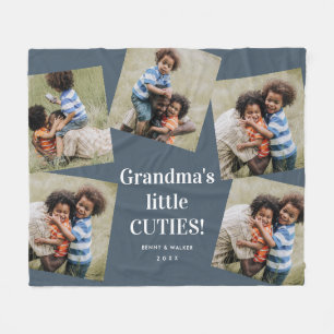 Grandma's Cuties Photo Collage Mother's Day Fleece Blanket