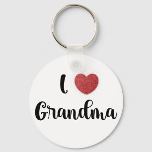 Grandma's Day I Love Grandma Heart Explosion Gift Key Ring