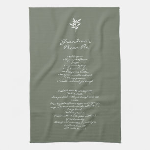 Grandma's Family Recipe Keepsake Custom Text Tea Towel