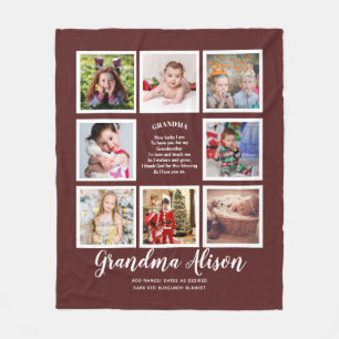 Grandma's Family Tree Photo Collage Poem gift Fleece Blanket