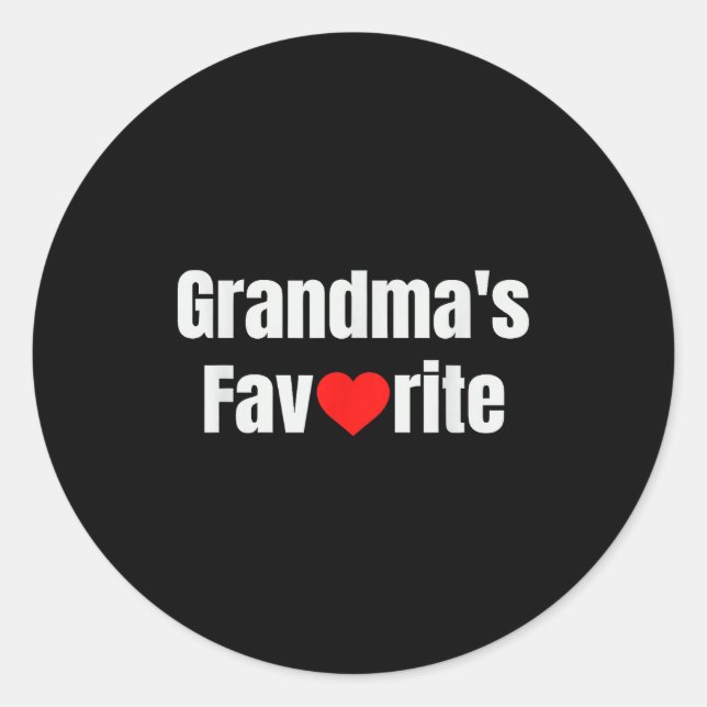 Grandma's Favorite  Classic Round Sticker (Front)