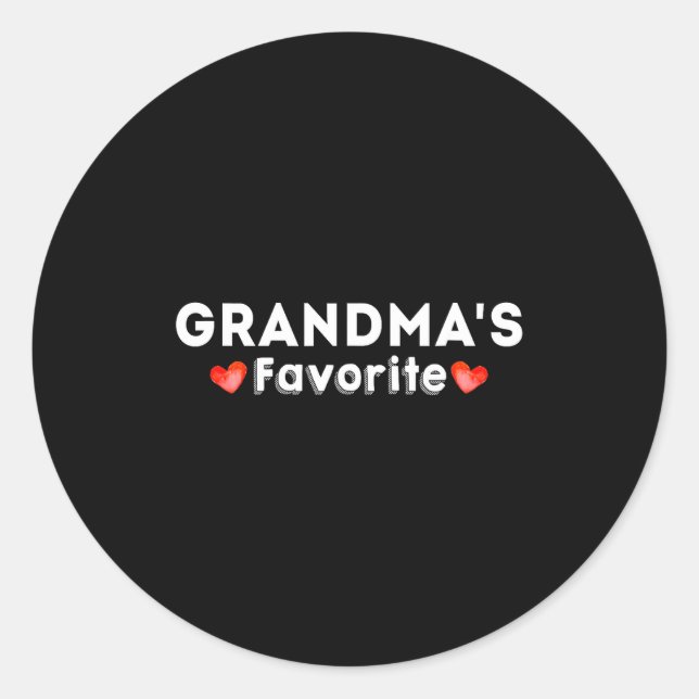 Grandmas Favorite Cute Family Humor For Loving Gra Classic Round Sticker (Front)