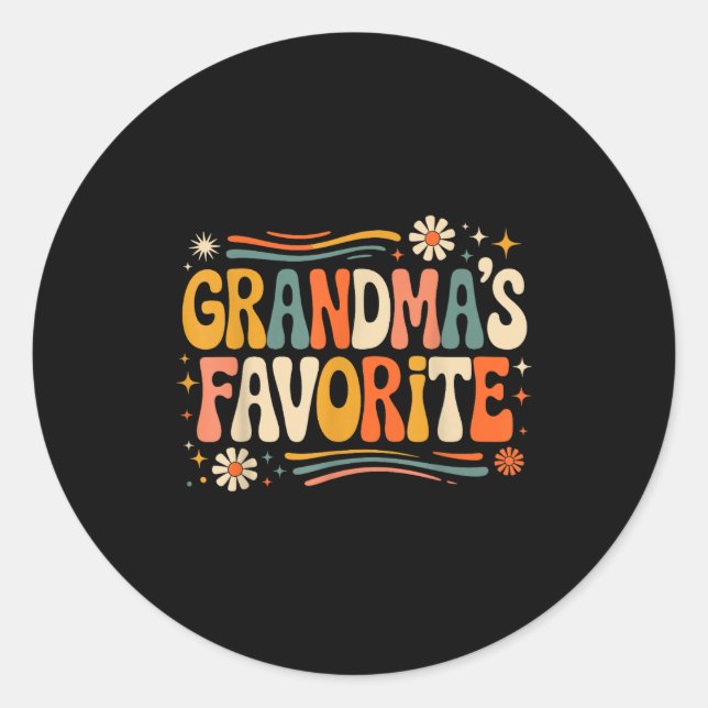 Grandmas Favorite Funny Grandparent Granhild Vinta Classic Round Sticker (Front)