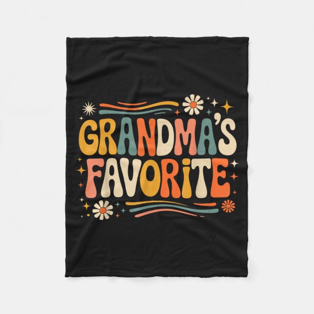 Grandmas Favorite Funny Grandparent Granhild Vinta Fleece Blanket (Front)