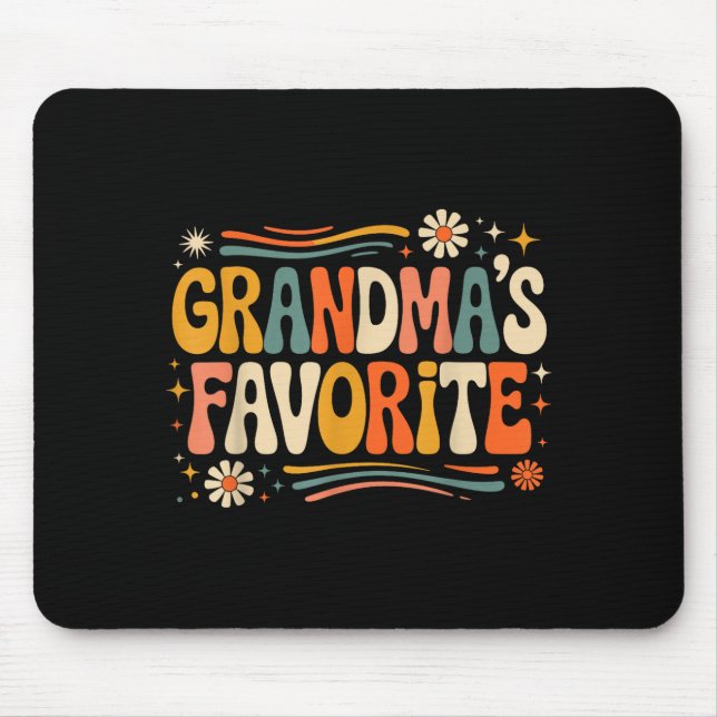 Grandmas Favorite Funny Grandparent Granhild Vinta Mouse Mat (Front)