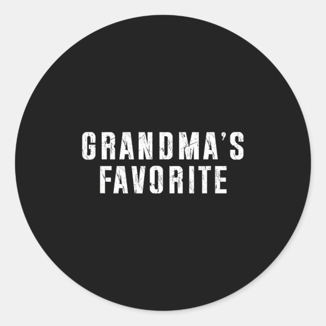 Grandma's Favorite Grandparent Granhild Funny Fami Classic Round Sticker (Front)