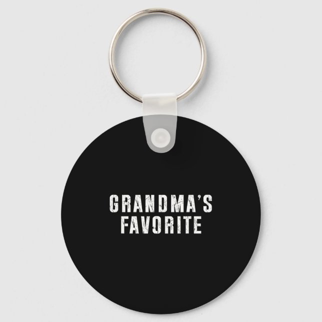 Grandma's Favorite Grandparent Granhild Funny Fami Key Ring (Front)