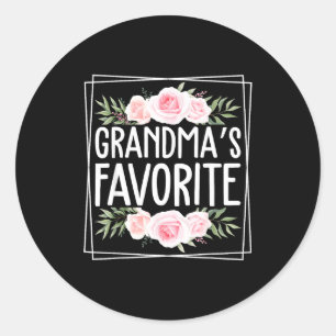 Grandma's Favorite Grandparent Granhild Humor Flor Classic Round Sticker