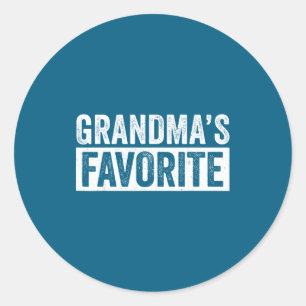 Grandmas Favorite Grandson Funny Granhild Granddau Classic Round Sticker