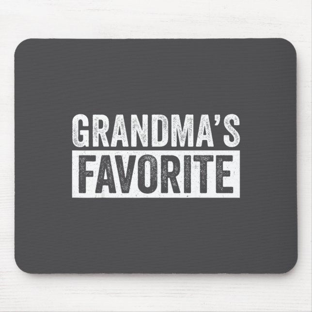 Grandmas Favorite Grandson Funny Granhild Granddau Mouse Mat (Front)