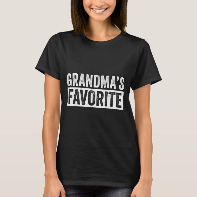 Grandmas Favorite Grandson Funny Granhild Granddau T-Shirt (Front)