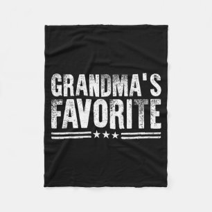 Grandmas Favorite, Grandson Or Granddaughter Famil Fleece Blanket