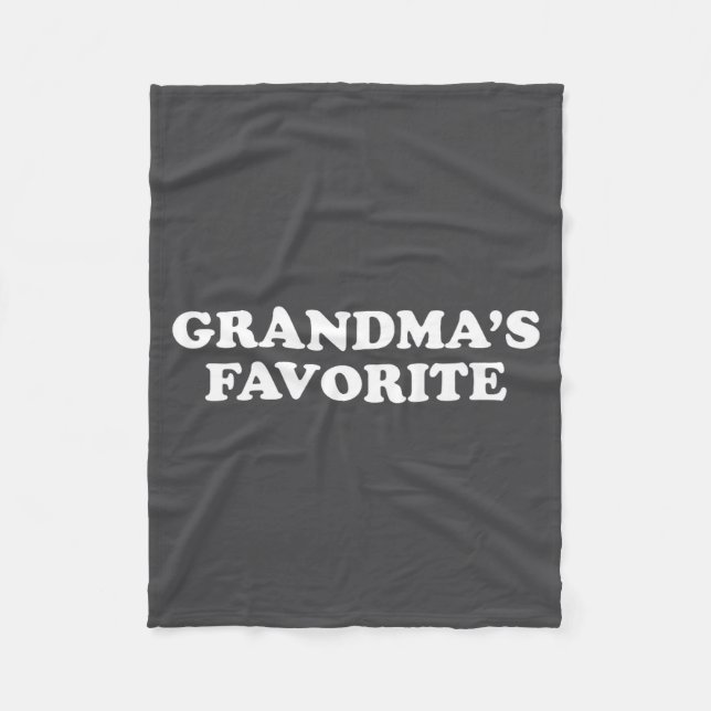 Grandmas Favorite Granhild Funny Grandson Granddau Fleece Blanket (Front)