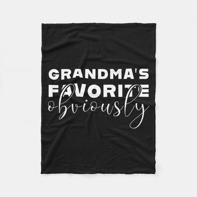 Grandma's Favorite T, Grandson Or Granddaughter  Fleece Blanket (Front)