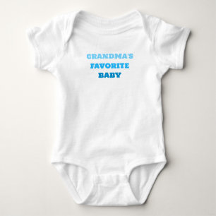 Grandma's Favourite Baby, Cute Blue  Baby Bodysuit