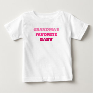 Grandma's Favourite Baby, Cute Pink Baby T-shirt