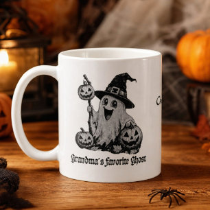 Grandma's Favourite Ghost Halloween Child Name Coffee Mug