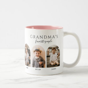 Grandma's Favourite People 6-Photo Gift Two-Tone Coffee Mug