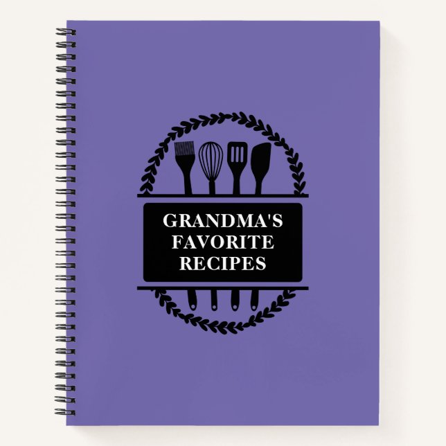 Grandma's Favourite Recipes Baking Cooking Recipe Notebook (Front)