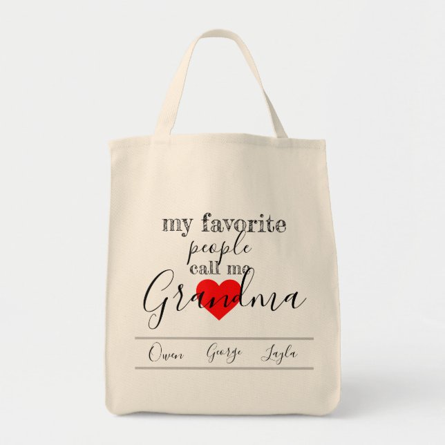 Grandma's favourite Tote (personalised with (Front)