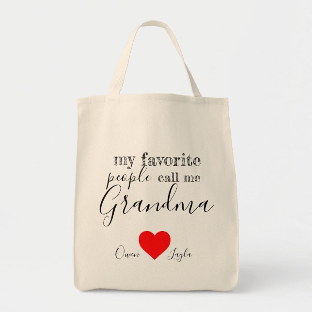 Grandma's favourite Tote (personalised with names) Bag (Front)
