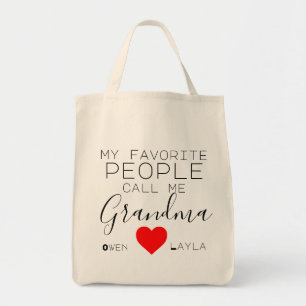 Grandma's favourite Tote (personalised with names) Bag