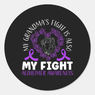 Grandma's Fight Heimerheimer Awareness Classic Round Sticker