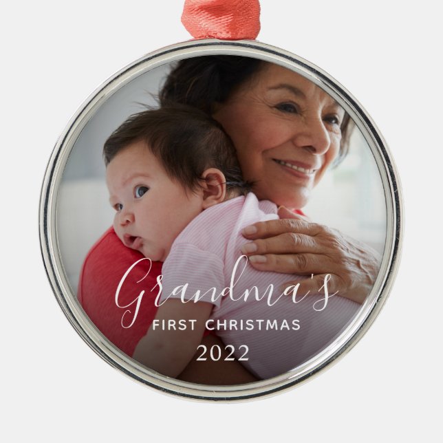 Grandma's First Christmas Metal Tree Decoration (Front)