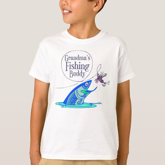 Grandma's Fishing Buddy Kids T-shirts (Front)