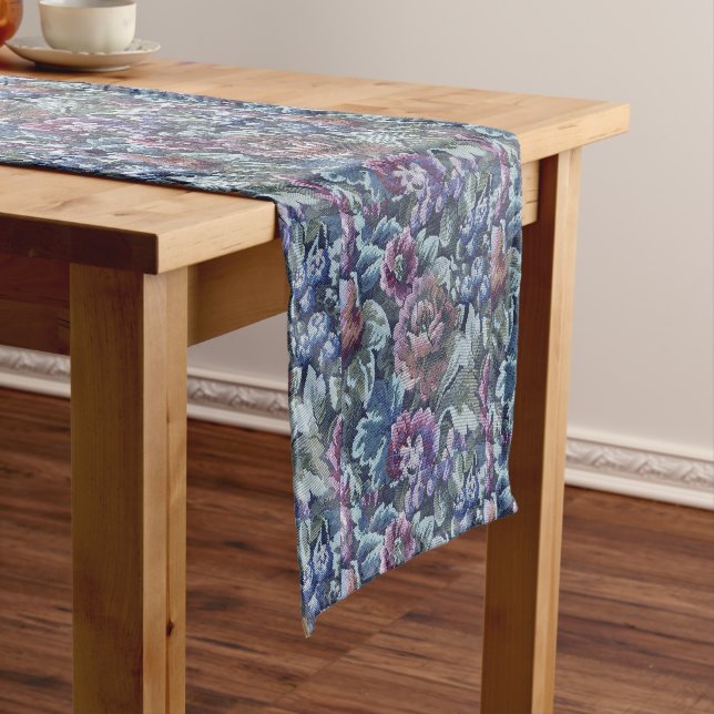 Grandma's Floral Couch Pattern Image Short Table Runner (In Situ)