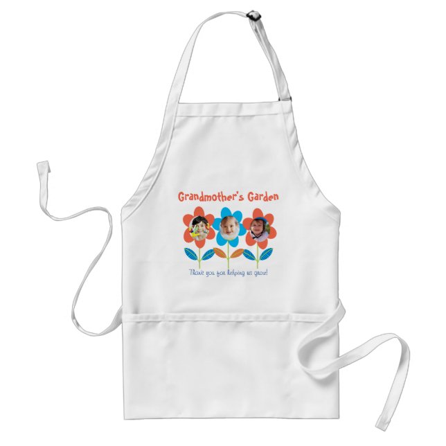 Grandma's Garden Custom Flower Photo Grandmother Standard Apron (Front)