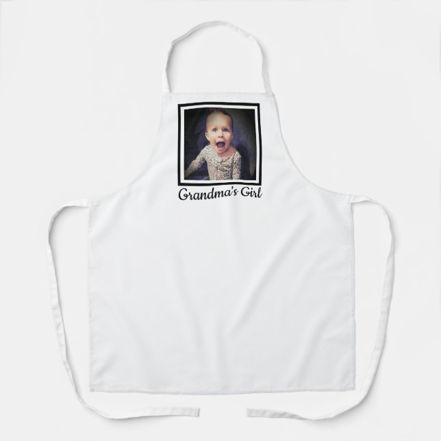 Grandmas Girl Custom Photo Cooking Apron (Front)